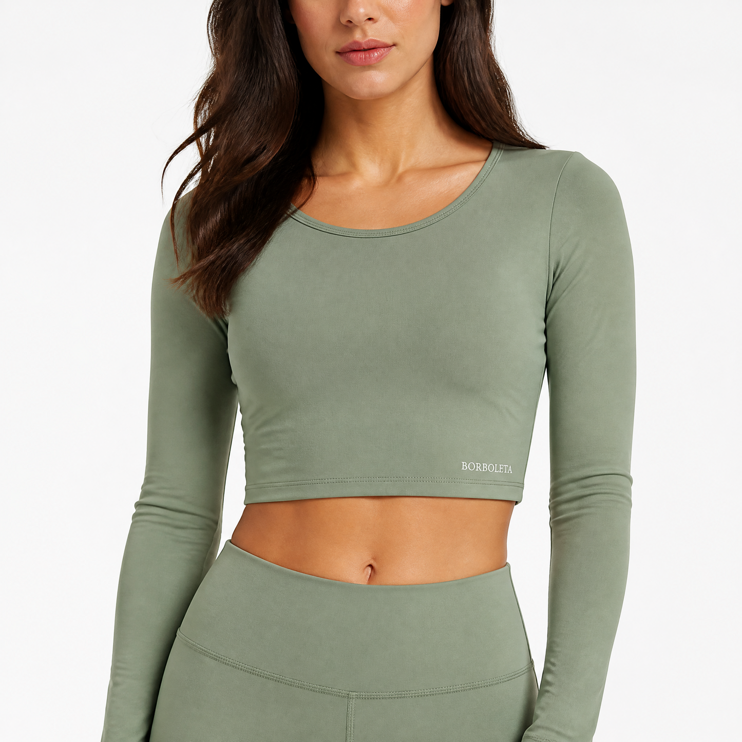 Crop Top Deportivo Manga Larga — Elasticada / adaptable