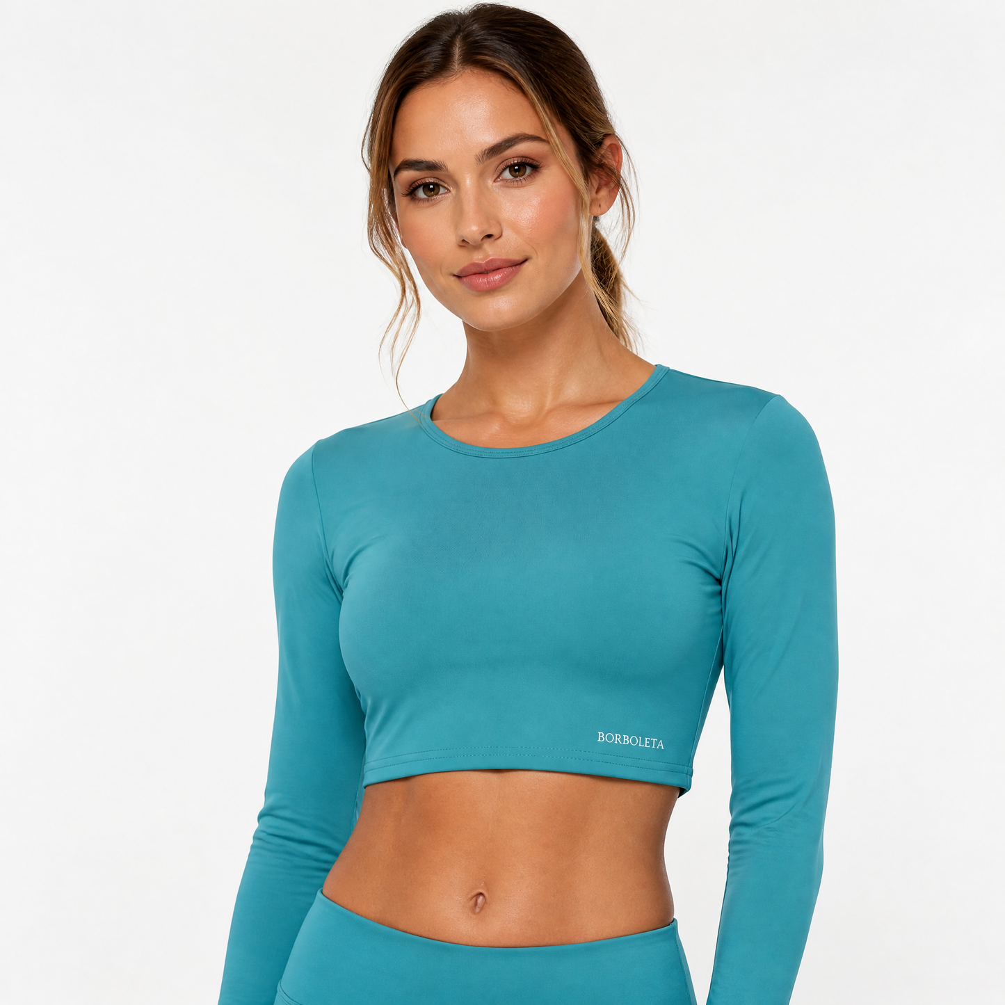 Crop Top Deportivo Manga Larga — Elasticada / adaptable